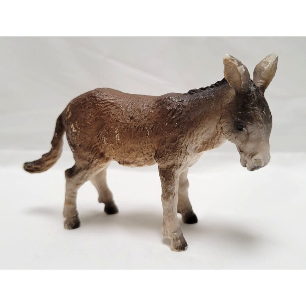 Vintage 1989 Schleich Hand-Painted Resin Donkey Figurine Toy 13212 - READ